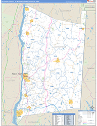 Dutchess County Metro Area Wall Map Basic Style 2026